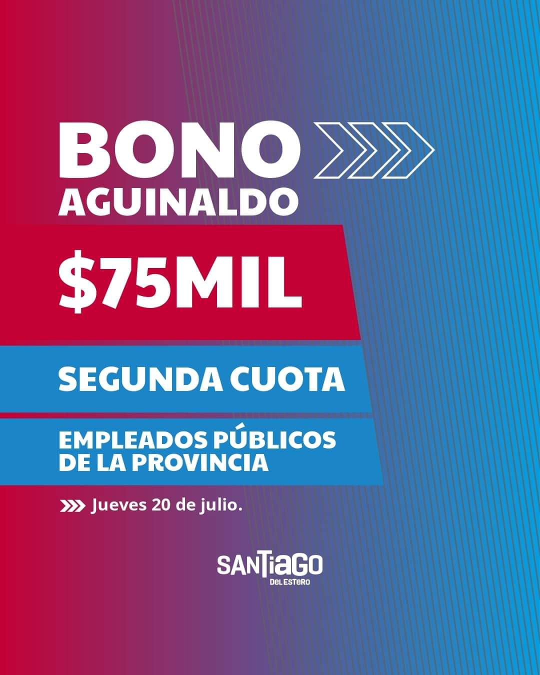 Pago de la segunda cuota del bono aguinaldo para la administración ...